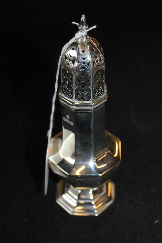 Silver sugar shaker,Sheffield 1904, Martin Hall & Co